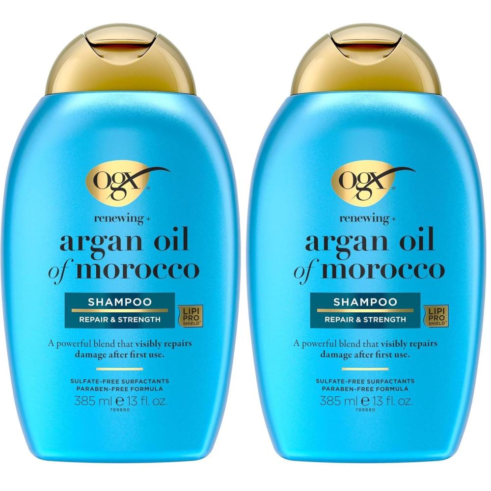 image:imageOGX Renewing Argan Oil of Morocco Shampoo Damage Repairing Shampoo amp Argan Oil to Help Strengthen amp Repair Dry Damaged Hair ParabenFree SulfateFree Surfactants 13 fl Oz13 Fl Oz Pack of 2