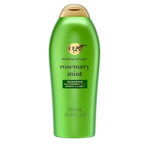 OGX Clarifying Strength + Rosemary Mint Shampoo, Clarifying Shampoo for Oily Hair Visibly Helps Remove Oil & Residue to Clear Away Buildup, Sulfate-Free Surfactants, 25.4 fl. Oz(Rosemary Mint_New)