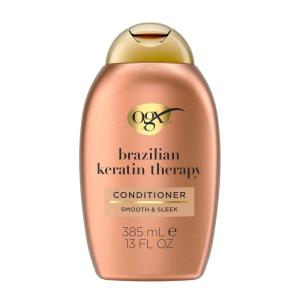 OGX Ever Straightening + Brazilian Keratin Therapy Hair-Smoothing Conditioner with Coconut Oil, Cocoa Butter & Avocado Oil, Paraben-Free, Sulfate-Free Surfactants(13 Fl Oz (Pack of 1))