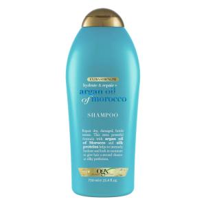 OGX Extra Strength Hydrate & Repair + Argan Oil of Morocco Shampoo for Dry, Damaged Hair, Cold-Pressed Argan Oil to Moisturize & Smooth, Paraben-Free, Sulfate-Free Surfactants, 25.4 Fl Oz