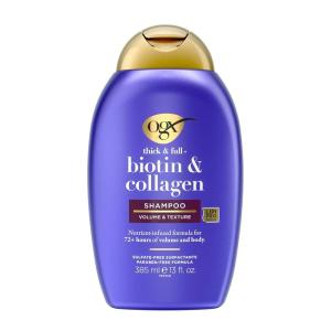 OGX Thick & Full + Biotin & Collagen Volumizing Shampoo, Nutrient-Infused Hair Shampoo with Vitamin B7 Biotin Gives Hair Volume & Body for 72+ Hours, Sulfate-Free Surfactants, 13 fl. oz(13 Fl Oz (Pack of 1))