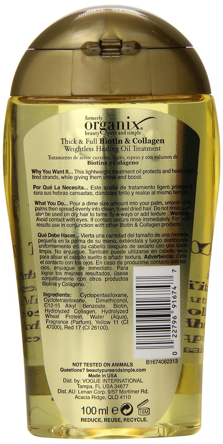 image:imageOGX Thick amp Full Biotin amp Collagen Weightless Healing Oil Treatment 33 Fl OzOil