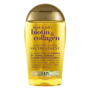 OGX Thick & Full Biotin & Collagen Weightless Healing Oil Treatment, 3.3 Fl Oz(Oil)