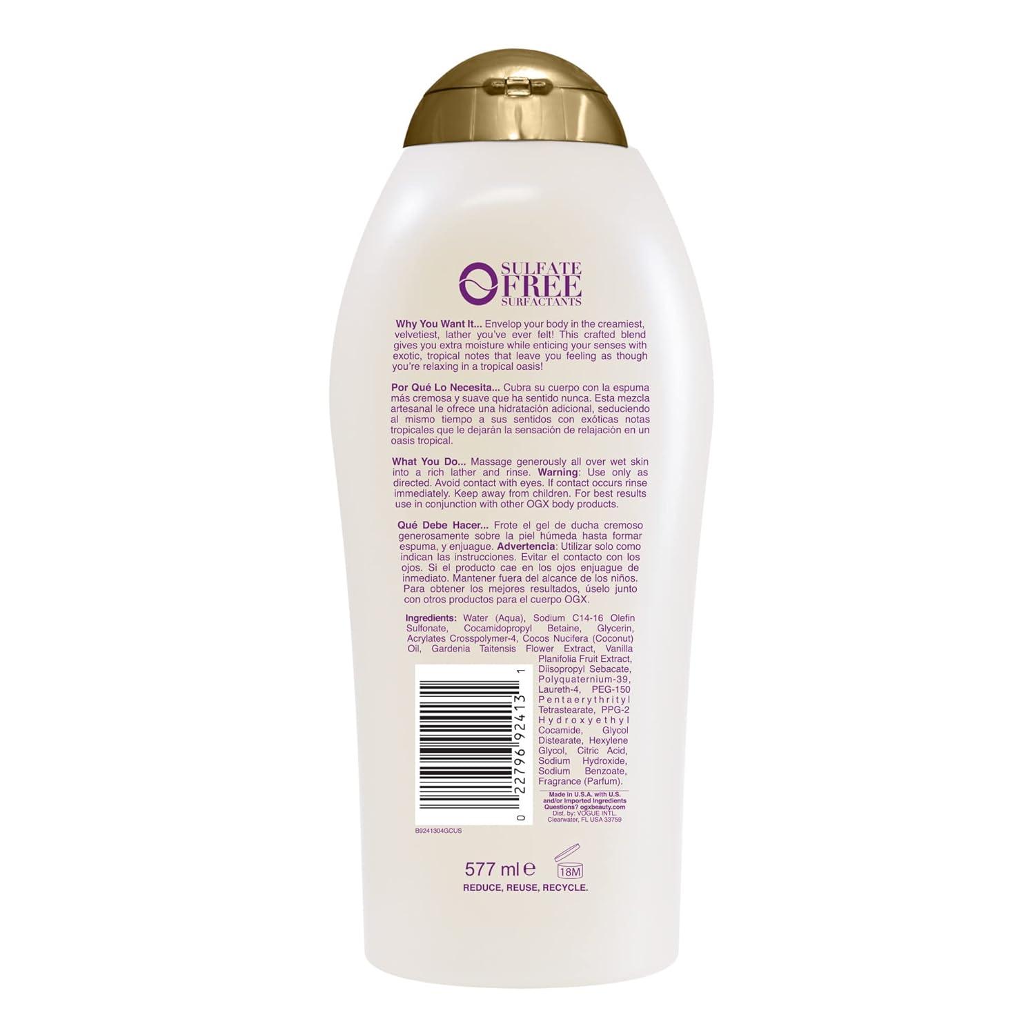 image:imageOGX Extra Creamy Coconut Miracle Oil Ultra Moisture Body Wash Rich Shower Gel for Dry Skin Infused with Coconut Oil Body Wash for Women SulfateFree Surfactants 195 fl oz195 Fl Oz Pack of 1
