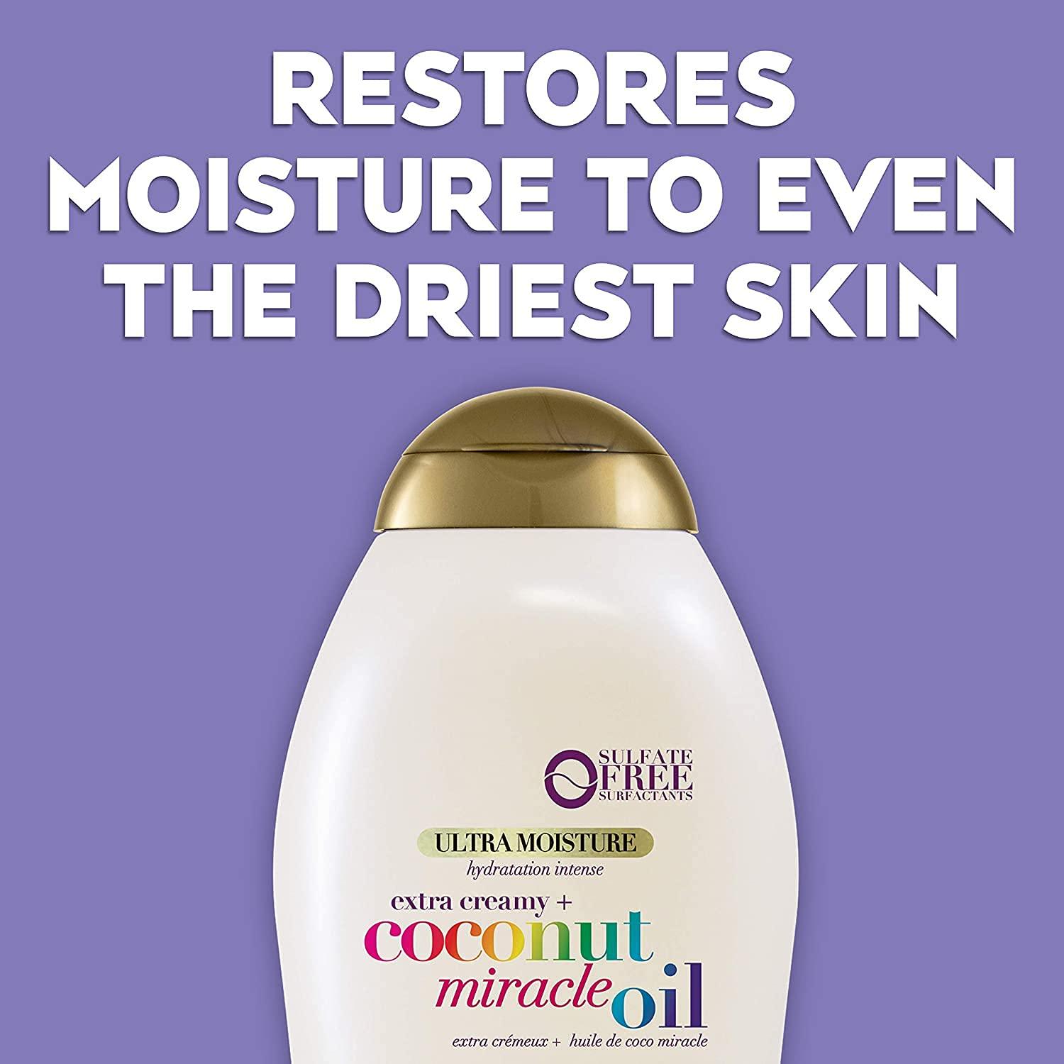 image:imageOGX Extra Creamy Coconut Miracle Oil Ultra Moisture Body Wash Rich Shower Gel for Dry Skin Infused with Coconut Oil Body Wash for Women SulfateFree Surfactants 195 fl oz195 Fl Oz Pack of 3