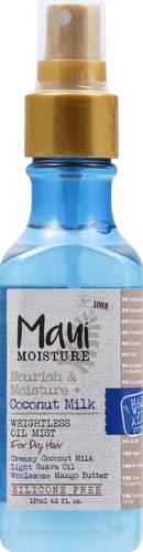 image:imageOGX Nourish amp Moisture Coconut Milk Weightless Oil Mist LeaveIn Spray Treatment to Help Defrizz Hydrate amp Replenish Curly Hair Vegan Silicone amp ParabenFree 42 fl oz