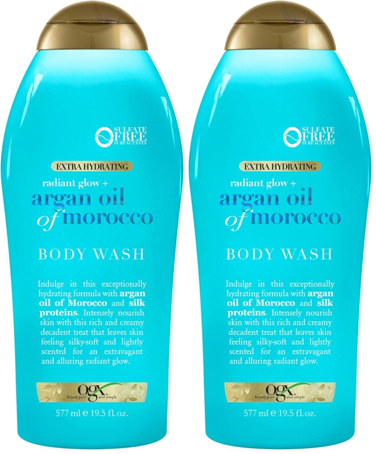 image:imageOGX Radiant Glow Argan Oil of Morocco Extra Hydrating Body Wash for Dry Skin Moisturizing Gel Cleanser for Silky Soft Skin Body Wash for Women SulfateFree Surfactants 195 fl ozCitrus FreshFloral GreenWoody