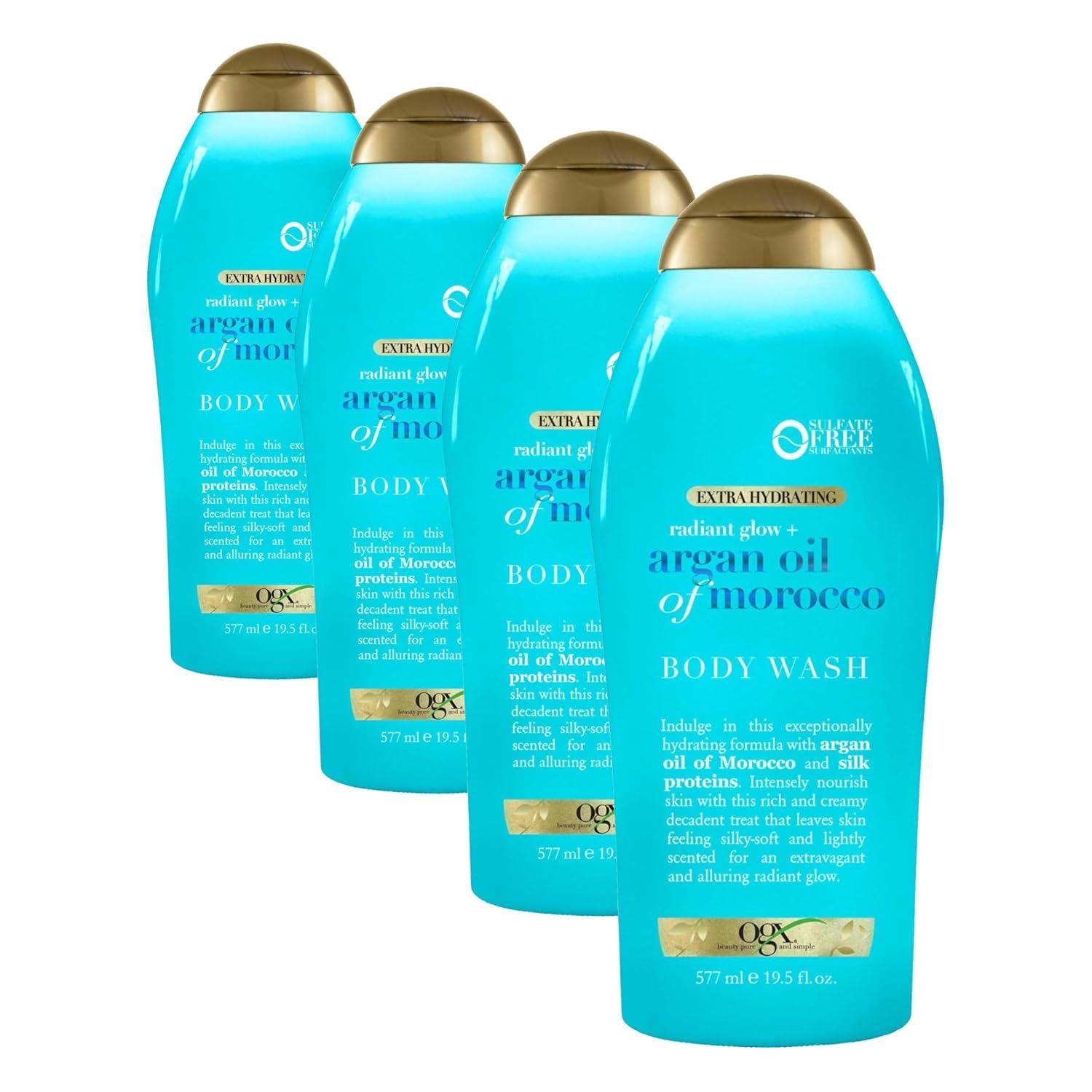 image:imageOGX Radiant Glow Argan Oil of Morocco Extra Hydrating Body Wash for Dry Skin Moisturizing Gel Cleanser for Silky Soft Skin Body Wash for Women SulfateFree Surfactants 195 fl ozCitrus FreshFloral GreenWoody