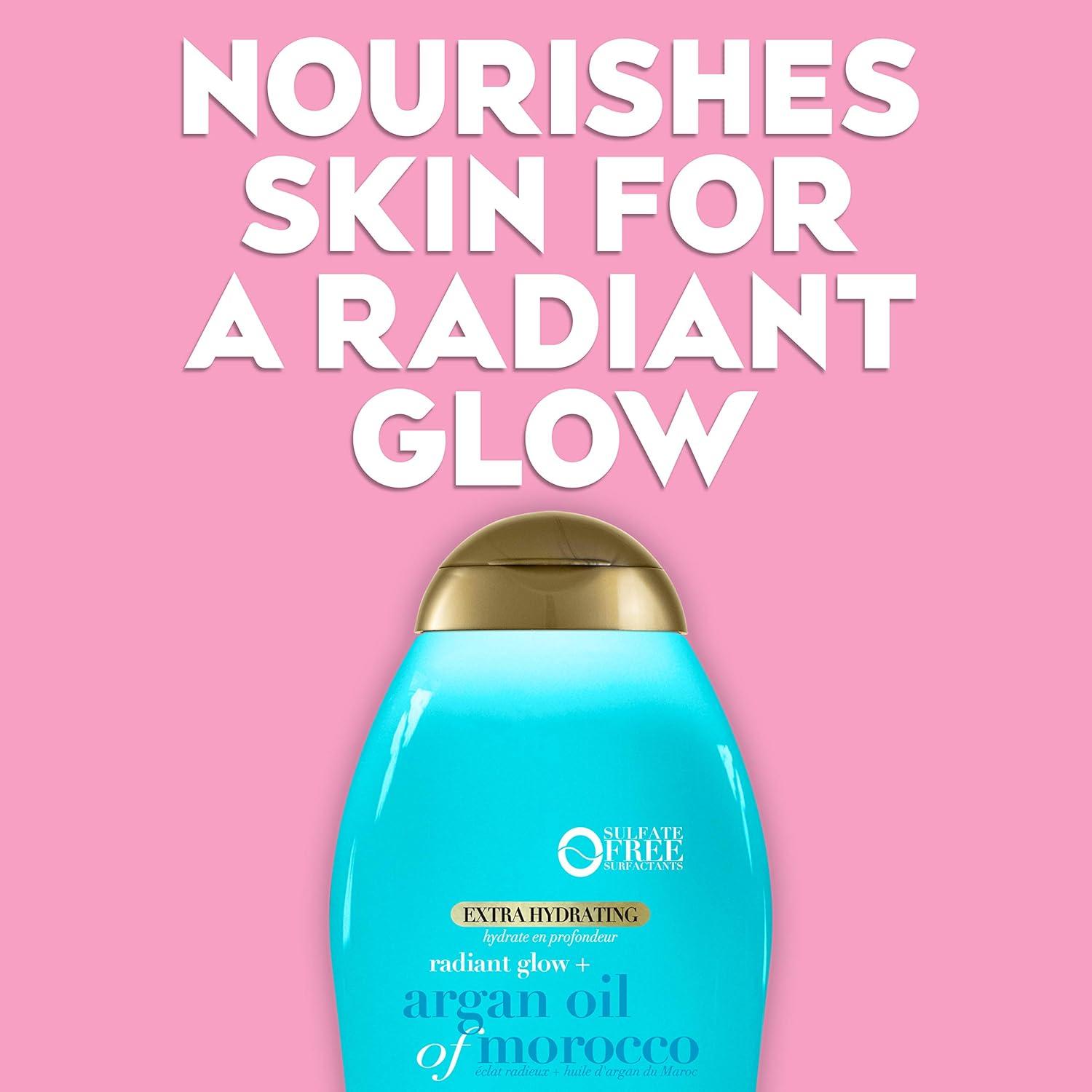 image:imageOGX Radiant Glow Argan Oil of Morocco Extra Hydrating Body Wash for Dry Skin Moisturizing Gel Cleanser for Silky Soft Skin Body Wash for Women SulfateFree Surfactants 195 fl ozCitrus FreshFloral GreenWoody