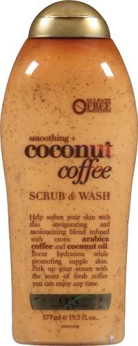 image:imageOGX Smoothing Coconut Coffee Exfoliating Body Scrub with Arabica Coffee amp Coconut Oil Moisturizing Body Wash for Dry Skin ParabenFree with SulfateFree Surfactants 195 Fl Oz195 Fl Oz Pack of 3