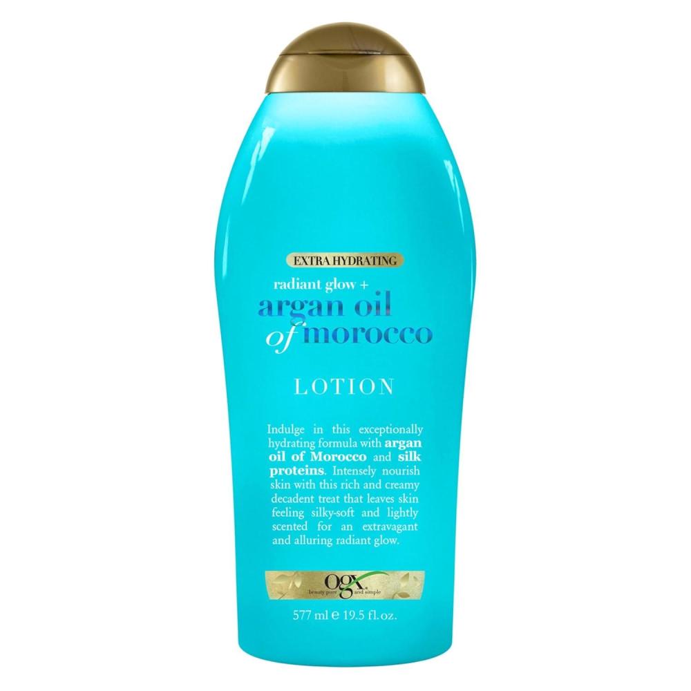 image:imageOGX Radiant Glow Argan Oil of Morocco Extra Hydrating Body Lotion for Dry Skin Nourishing Creamy Body amp Hand Cream for Silky Soft Skin ParabenFree SulfatedSurfactants Free 195 OunceBody Lotion
