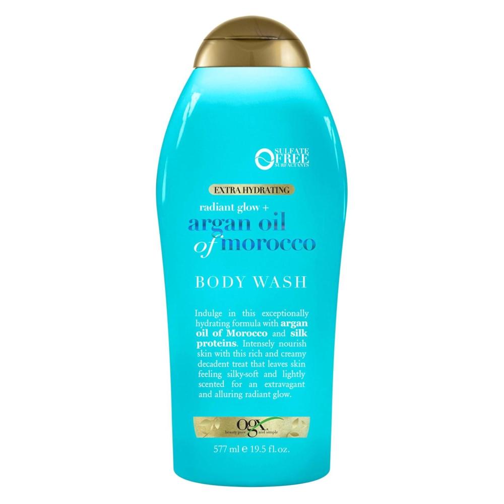 image:imageOGX Radiant Glow Argan Oil of Morocco Extra Hydrating Body Wash for Dry Skin Moisturizing Gel Cleanser for Silky Soft Skin Body Wash for Women SulfateFree Surfactants 195 fl ozCitrus FreshFloral GreenWoody