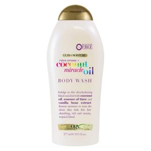 OGX Extra Creamy + Coconut Miracle Oil Ultra Moisture Body Wash, Rich Shower Gel for Dry Skin Infused with Coconut Oil, Body Wash for Women, Sulfate-Free Surfactants, 19.5 fl. oz(19.5 Fl Oz (Pack of 1))