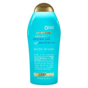 OGX Radiant Glow + Argan Oil of Morocco Extra Hydrating Body Wash for Dry Skin, Moisturizing Gel Cleanser for Silky Soft Skin, Body Wash for Women, Sulfate-Free Surfactants, 19.5 fl oz(Citrus Fresh/Floral Green/Woody)