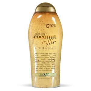 OGX Smoothing + Coconut Coffee Exfoliating Body Scrub with Arabica Coffee & Coconut Oil, Moisturizing Body Wash for Dry Skin, Paraben-Free with Sulfate-Free Surfactants, 19.5 Fl Oz(19.5 Fl Oz (Pack of 1))