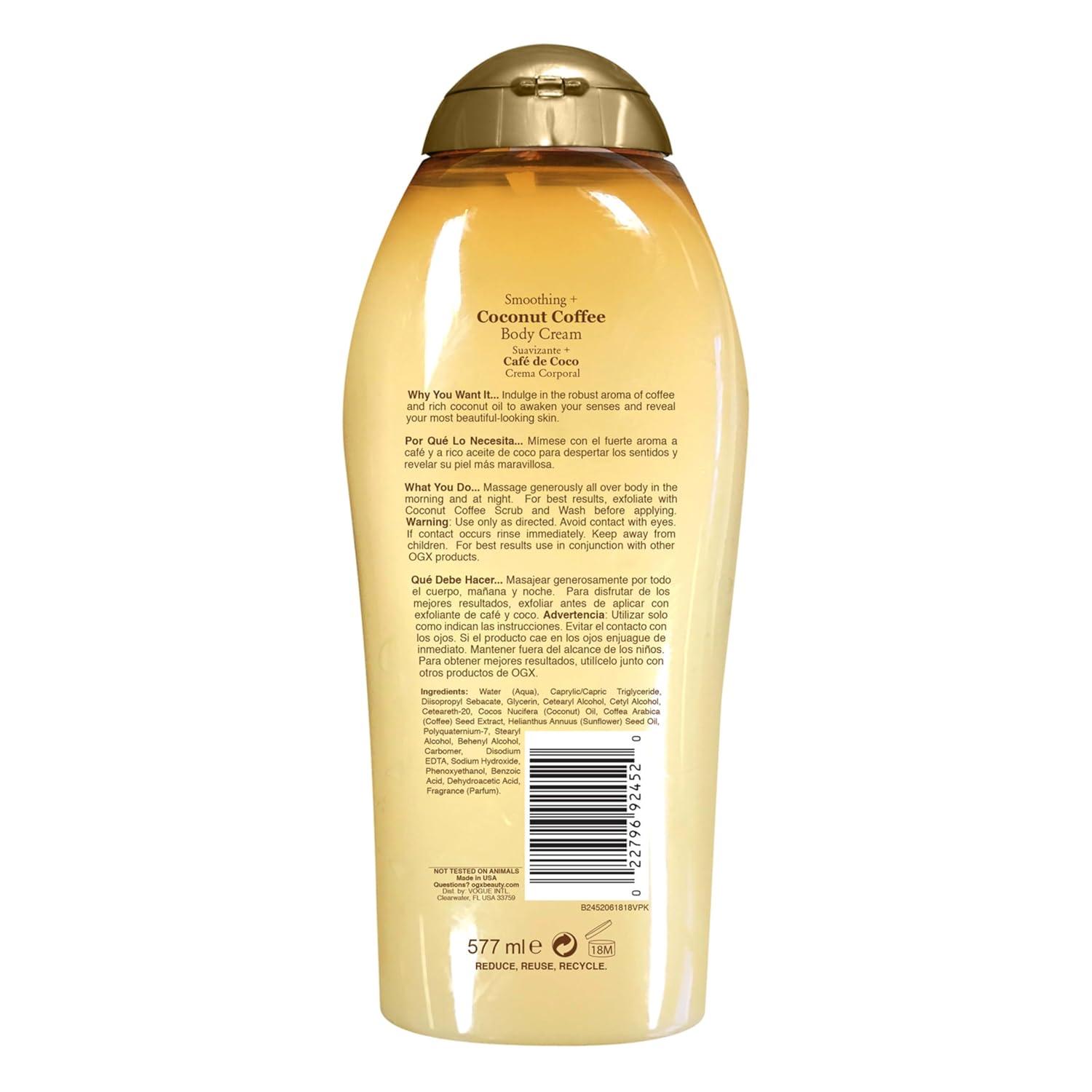 image:imageOGX Smoothing Coconut Coffee Body Cream 195 oz195 Fl Oz Pack of 2