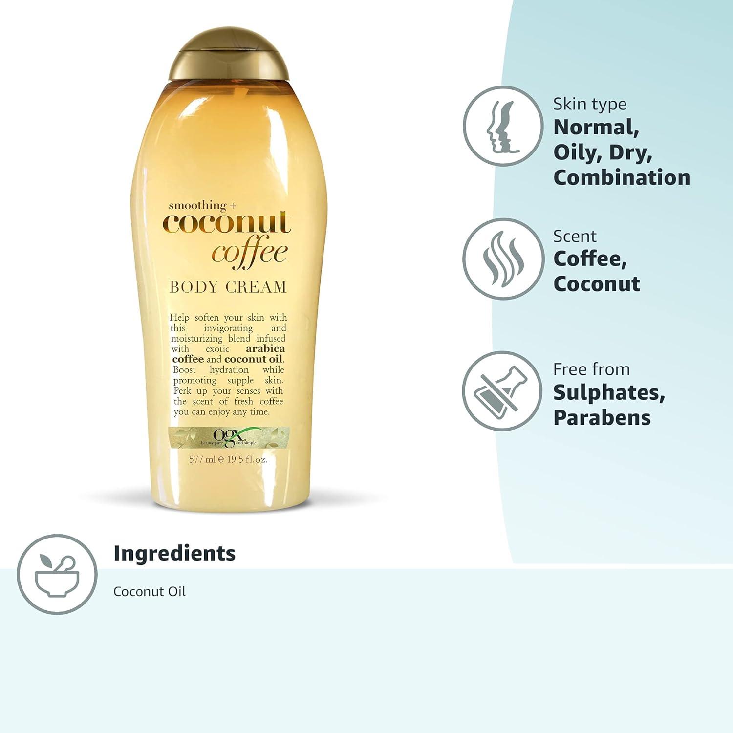 image:imageOGX Smoothing Coconut Coffee Body Cream 195 oz195 Fl Oz Pack of 3