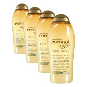 OGX Smoothing + Coconut Coffee Body Cream 19.5 oz(19.5 Fl Oz (Pack of 4))