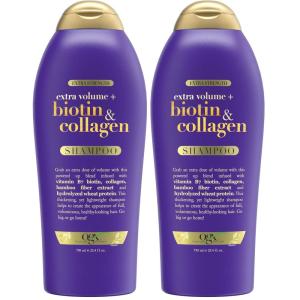 OGX Biotin & Collagen Extra Strength Volumizing Shampoo for Thicker, Fuller Hair, 25.4 fl oz(25.4 Fl Oz (Pack of 2))